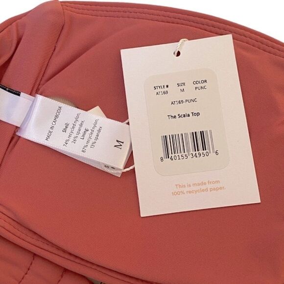 Andie Punch Pink Strapless Scala Bandeau Bikini Top Sz M NWT - Picture 4 of 13